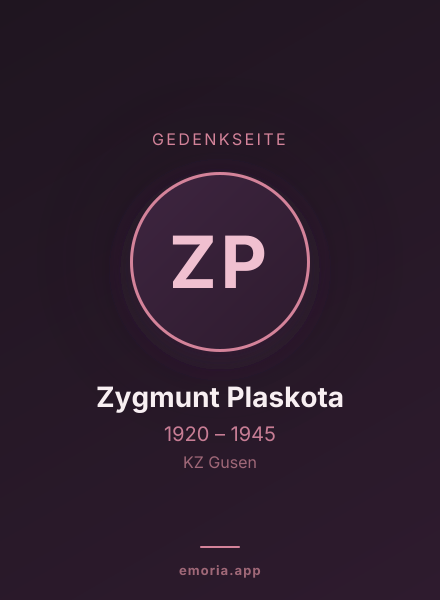 Gedenkportrait von Zygmunt Plaskota