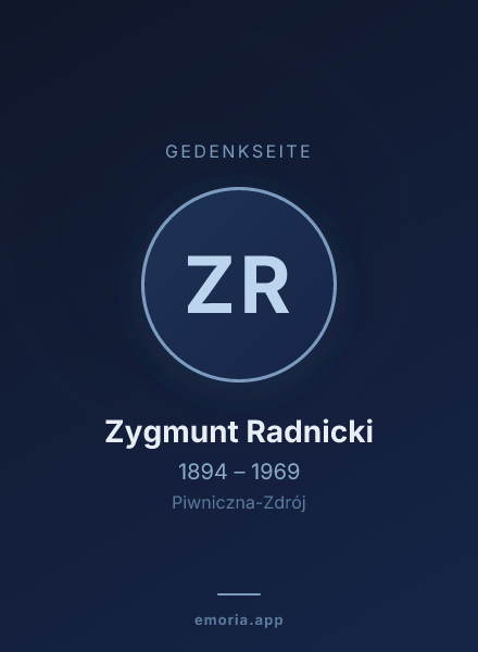 Gedenkportrait von Zygmunt Radnicki