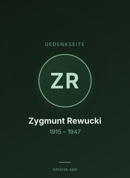Gedenkportrait von Zygmunt Rewucki