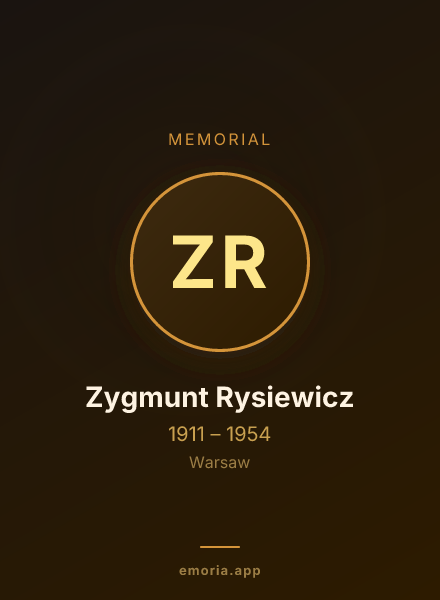 Memorial portrait of Zygmunt Rysiewicz