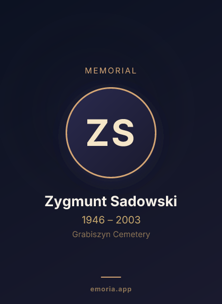 Memorial portrait of Zygmunt Sadowski