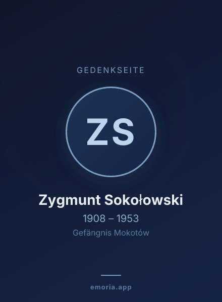 Gedenkportrait von Zygmunt Sokołowski