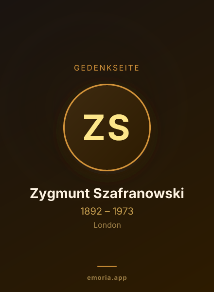 Gedenkportrait von Zygmunt Szafranowski