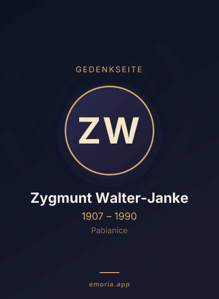 Gedenkportrait von Zygmunt Walter-Janke