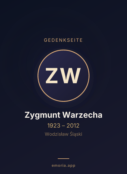 Gedenkportrait von Zygmunt Warzecha