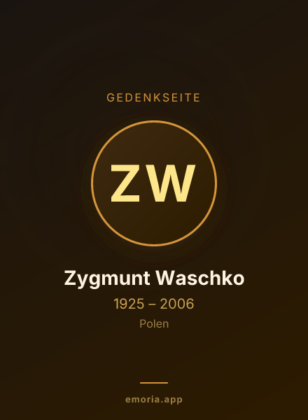Gedenkportrait von Zygmunt Waschko