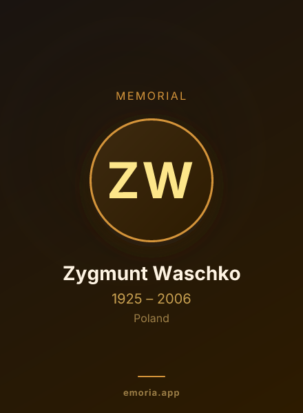 Memorial portrait of Zygmunt Waschko