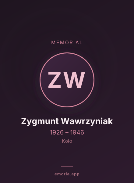 Memorial portrait of Zygmunt Wawrzyniak