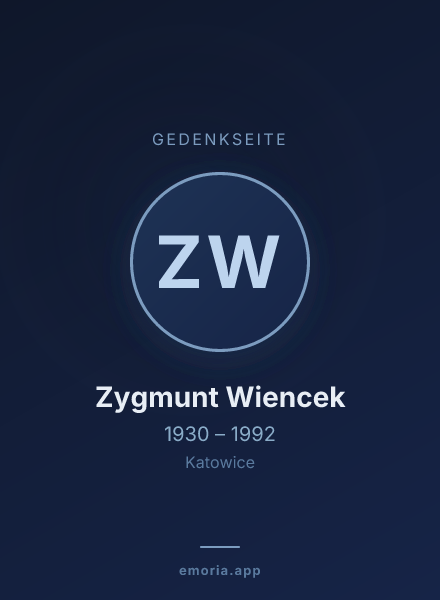 Gedenkportrait von Zygmunt Wiencek