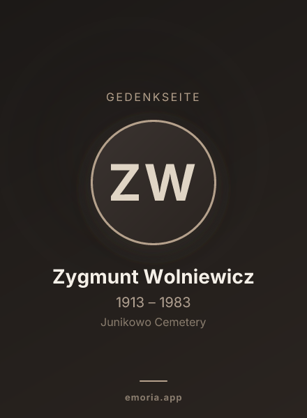 Gedenkportrait von Zygmunt Wolniewicz