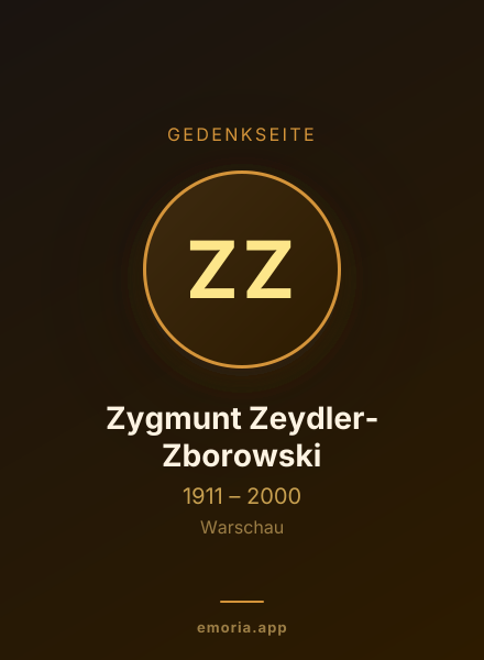 Gedenkportrait von Zygmunt Zeydler-Zborowski