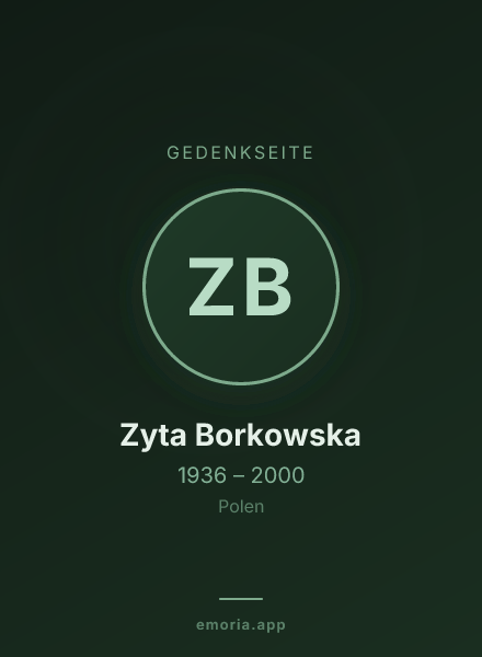 Gedenkportrait von Zyta Borkowska